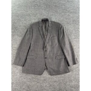 Ralph Lauren Sport Coat 50R Gray LambsWool Tweed Nailhead Elbow Patches LRL